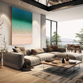 Quadro Decorativo Praia Serenidade | quadros decorativos | Praia tropical com água turquesa degradando em tons aquamarine e areia bege clara | em Quadros para Escritorio | Porao dos Quadros