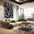 Quadro Decorativo Zebra Elegante | quadros decorativos | Árvore ramificada com textura granulada branca em fundo preto profundo e contraste absoluto | em Quadros para Escritorio | Porao dos Quadros