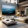 Quadro Decorativo Serenidade Azul do Mar | quadros decorativos | Ondas do oceano em movimento com tons de azul ciano e petróleo sob luz suave | em Quadros para Escritorio | Porao dos Quadros