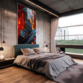 Quadro Decorativo Beleza Grega e Alta Sabedoria | quadros decorativos | Retrato artístico com iluminação vermelha quente e azul frio em composição dramática | em Quadros para Escritorio | Porao dos Quadros