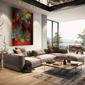 Quadro Decorativo Retrato Feminino Vibrante | quadros decorativos | Mulher africana em perfil com adornos coloridos, padrões geométricos e detalhes em dourado | em Quadros para Escritorio | Porao dos Quadros