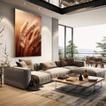 Quadro Decorativo Espigas de Trigo Douradas | quadros decorativos | Trigo dourado em campo com luz natural iluminando espigas em composição realista e fotográfica | em Quadros para Escritorio | Porao dos Quadros
