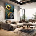 Quadro Decorativo Papagaio Colorido | quadros decorativos | Papagaio em close-up com olho amarelo vibrante, plumagem azul e verde em realismo fotográfico | em Quadros para Escritorio | Porao dos Quadros