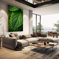Quadro Decorativo Folhas Verdes Vibrantes | quadros decorativos | Folha verde com gotas de orvalho em macrofotografia detalhada com luz natural | em Quadros para Escritorio | Porao dos Quadros