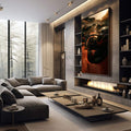 Quadro Decorativo Aventura em Alta Velocidade | quadros decorativos premium | Piloto acelerando supercarro vermelho na pista ao entardecer com sol dourado | em ambiente 4 | Porao dos Quadros