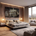 Quadro Decorativo Encantos de Jerusalém: Sinta a Fé - quadros decorativos 1 Tela, 1 Tela Horizontal - em sala moderna