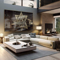 Quadro Decorativo Encantos de Jerusalém: Sinta a Fé - quadros decorativos 1 Tela, 1 Tela Horizontal - em escritorio elegante