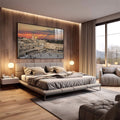 Quadro Decorativo: Jerusalém Dourada ao Entardecer - quadros decorativos para sala 1 Tela, 1 Tela Horizontal - em living room premium