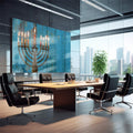Quadro Decorativo Luz da Menorá: Toque Inspirador - quadros decorativos para sala 1 Tela, 1 Tela Horizontal - em quarto contemporaneo