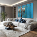 Quadro Decorativo Luz da Menorá: Toque Inspirador - quadros decorativos para sala 1 Tela, 1 Tela Horizontal - em ambiente decorado