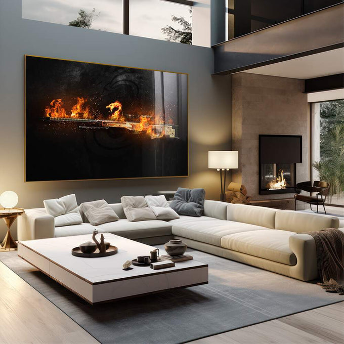 Quadro Decorativo Exclusivo Dragon Lore: Inspire-se - quadros decorativos para sala 1 Tela, 1 Tela Horizontal - em quarto contemporaneo