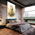 Quadro Decorativo Capivara Feliz: Alegria para o Quarto Infantil - quadros decorativos para sala 1 Tela Vertical, 3 Telas - em quarto contemporaneo