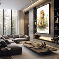 Quadro Decorativo Capivara Feliz: Alegria para o Quarto Infantil - quadros decorativos para sala 1 Tela Vertical, 3 Telas - em living room premium