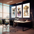 Quadro Decorativo Inspiração: Execução, Disciplina, Foco - quadros decorativos para sala 1 Tela Vertical, 3 Telas - em living room premium