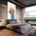 Quadro Decorativo Peixinho Alegre em Oceano Sereno - quadros decorativos 1 Tela Vertical, 3 Telas - em sala moderna