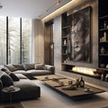 Quadro Decorativo Jesus e o Leão: Inspire Fé e Coragem - quadros decorativos 1 Tela Vertical, 3 Telas - em escritorio elegante
