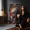 Quadro Decorativo Leão Majestoso: Realeza Animal - quadros decorativos para sala 1 Tela Vertical, 3 Telas - em quarto contemporaneo