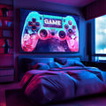 Quadro Decorativo | Controle com Aura Glimmer - quadros decorativos para sala 1 Tela, 1 Tela Horizontal - em ambiente decorado