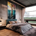 Quadro Decorativo: O Chamado do Oceano - Toque de Azul - quadros decorativos 1 Tela Vertical, 3 Telas - em escritorio elegante
