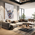 Quadro Decorativo: Silhueta do Paraíso ao Entardecer - quadros decorativos para sala 1 Tela Vertical, 3 Telas - em quarto contemporaneo