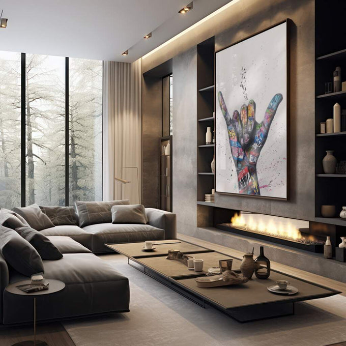 Quadro Decorativo: Silhueta do Paraíso ao Entardecer - quadros decorativos 1 Tela Vertical, 3 Telas - em escritorio elegante