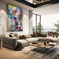 Quadro Decorativo: Inspiração e Amor em Cores Vibrantes - quadros decorativos para sala 1 Tela Vertical, 3 Telas - em living room premium