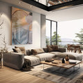 Quadro Decorativo Espiral Vibrante e Natureza - quadros decorativos 1 Tela Vertical, 3 Telas - em escritorio elegante