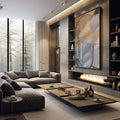 Quadro Decorativo Espiral Vibrante e Natureza - quadros decorativos para sala 1 Tela Vertical, 3 Telas - em living room premium