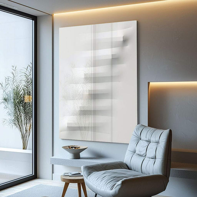 Quadro Decorativo Minimalismo Elegante - Harmonize Seu Espaço - quadros decorativos para sala 1 Tela Vertical, 3 Telas - em ambiente decorado