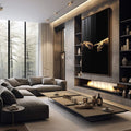 Quadro Decorativo Criação de Adão - Toque Divino Vibrante - quadros decorativos para sala 1 Tela Vertical, 3 Telas - em living room premium
