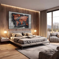 Quadro Decorativo Mapa do Estilo Moderno: Elegância Única - quadros decorativos 1 Tela, 1 Tela Horizontal - em escritorio elegante