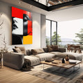 Quadro Decorativo Mulher Minimalista - Sofisticação e Empoderamento - quadros decorativos 1 Tela Vertical, 3 Telas - em sala moderna