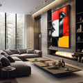 Quadro Decorativo Mulher Minimalista - Sofisticação e Empoderamento - quadros decorativos 1 Tela Vertical, 3 Telas - em escritorio elegante