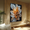 Quadro Decorativo Inspirador: Flor Realista - Arte para Sua Casa - quadros decorativos para sala 1 Tela Vertical, 3 Telas - em ambiente decorado