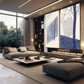 Quadro Decorativo Abstração Natural - Linhas e Formas Orgânicas - quadros decorativos 2 Telas, abstrato - em escritorio elegante