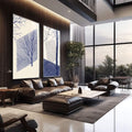 Quadro Decorativo Abstração Natural - Linhas e Formas Orgânicas - quadros decorativos para sala 2 Telas, abstrato - em living room premium