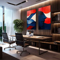 Quadro Decorativo Abstração Fluída - Cores e Formas Contemporâneas - quadros decorativos para sala 2 Telas, abstrato - em quarto contemporaneo