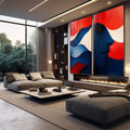Quadro Decorativo Abstração Fluída - Cores e Formas Contemporâneas - quadros decorativos para sala 2 Telas, abstrato - em living room premium