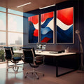 Quadro Decorativo: Abstração Fluída - Cores e Linhas Elegantes - quadros decorativos para sala 1 Tela Vertical, 3 Telas - em living room premium