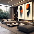 Quadro Decorativo Abstração Geométrica - Forma e Movimento - quadros decorativos para sala 2 Telas, abstrato - em living room premium