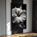 Quadro Decorativo Beleza e Simplicidade do Hibisco - quadros decorativos para sala 1 Tela Vertical, 3 Telas - em ambiente decorado