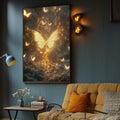 Quadro Decorativo Transformação Mágica da Natureza - quadros decorativos para sala 1 Tela Vertical, 3 Telas - em ambiente decorado