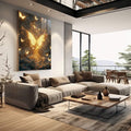 Quadro Decorativo Transformação Mágica da Natureza - quadros decorativos 1 Tela Vertical, 3 Telas - em sala moderna