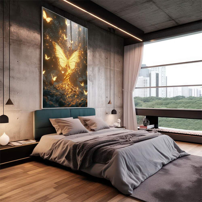 Quadro Decorativo Transformação Mágica da Natureza - quadros decorativos para sala 1 Tela Vertical, 3 Telas - em living room premium