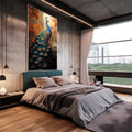 Quadro Decorativo A Beleza Natural do Pavão - quadros decorativos para sala 1 Tela Vertical, 3 Telas - em living room premium