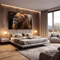 Quadro Decorativo A Serenidade do Rei Leão - quadros decorativos para sala 1 Tela, 1 Tela Horizontal - em quarto contemporaneo