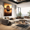 Quadro Decorativo A Majestade em Movimento - quadros decorativos 1 Tela Vertical, 3 Telas - em sala moderna