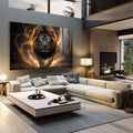 Quadro Decorativo Caminho do Leão Sob Aura Dourada - quadros decorativos para sala 1 Tela, 1 Tela Horizontal - em living room premium