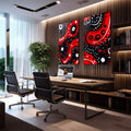 Quadro Decorativo Abstrato com Formas Circulares - quadros decorativos para sala 2 Telas, abstrato - em quarto contemporaneo