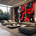 Quadro Decorativo Abstrato com Formas Circulares - quadros decorativos para sala 2 Telas, abstrato - em living room premium
